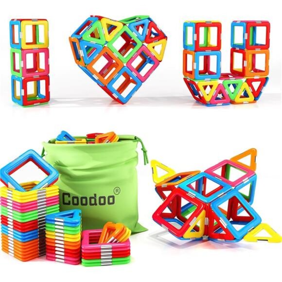 Upgraded‎ Magnetic Blocks Tough Tiles STEM Toys for 3+ Year Old Boys and Girls - Picture 1 of 6